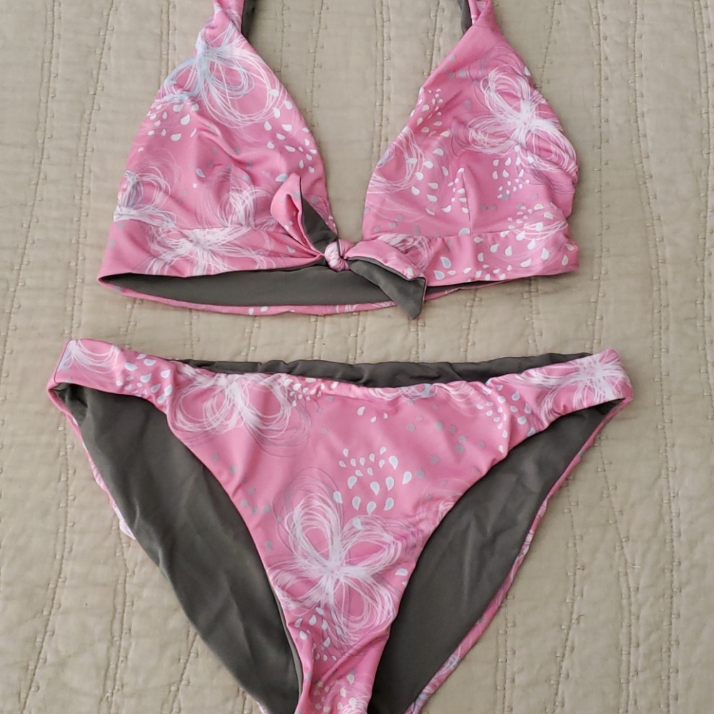 Pink and white Bikini set